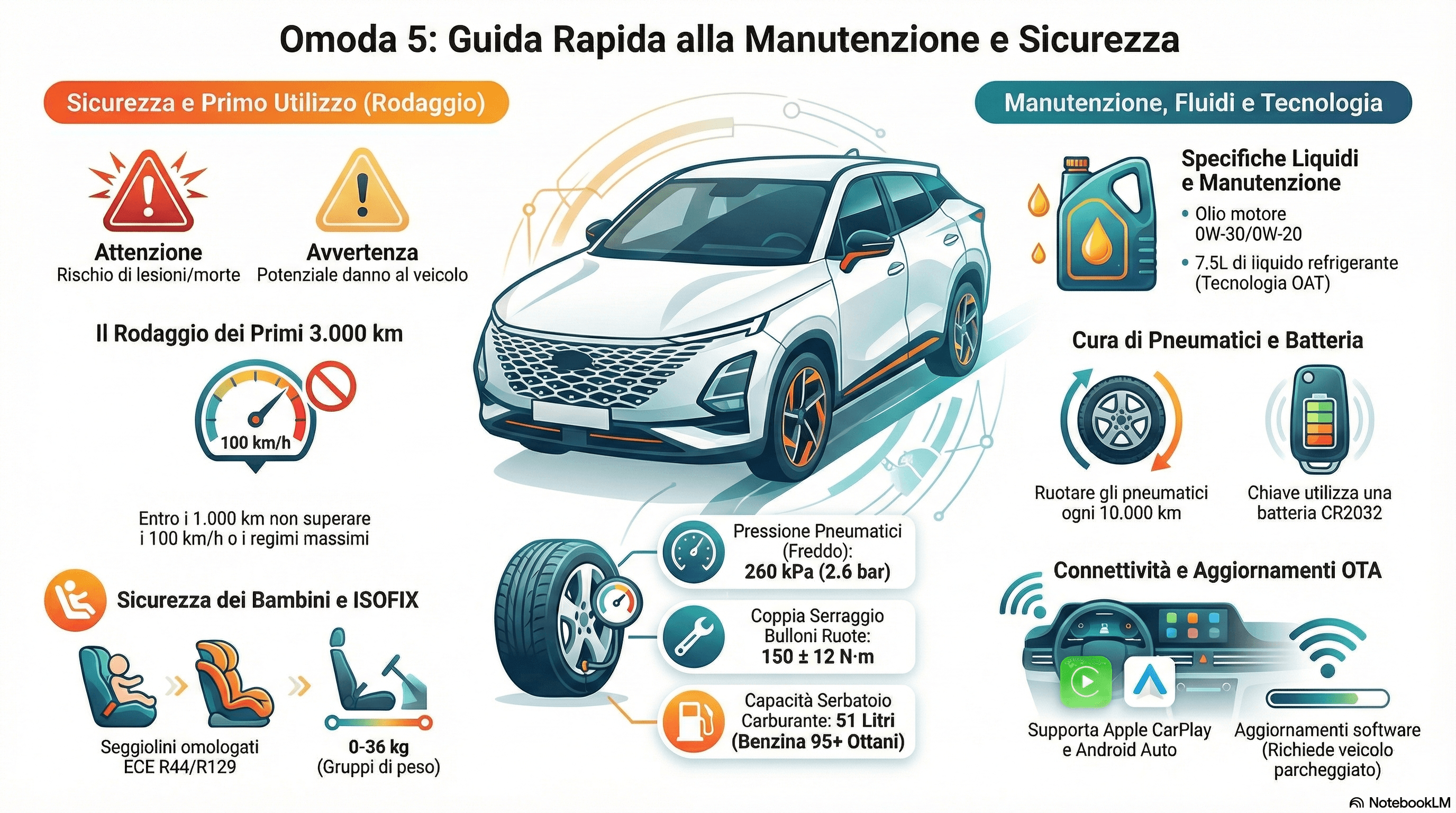 Cruscotto digitale Omoda 5 con spie accese